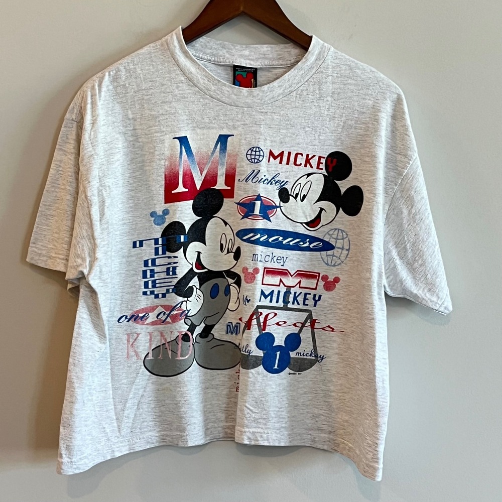 Vintage Mickey Unlimited Jerry Leigh T Shirt Grey Heather Graphic Tee Large